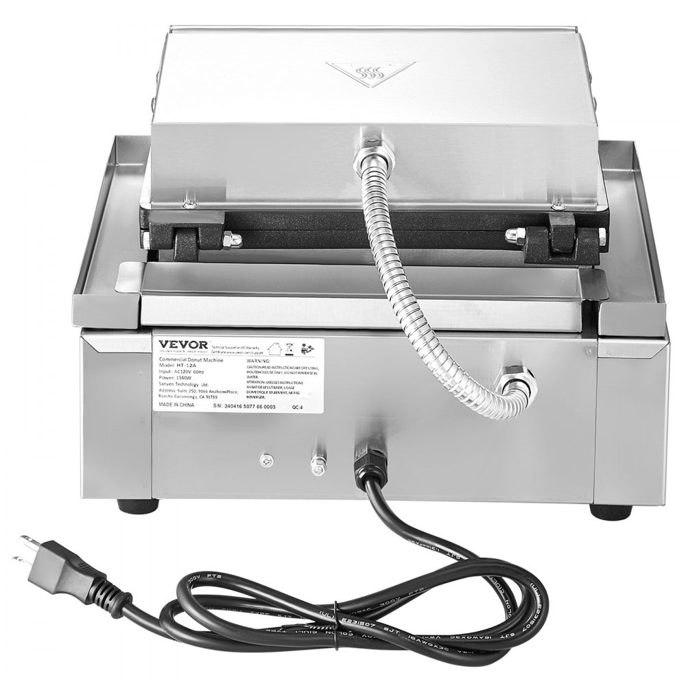 Elektryczna gofrownica VEVOR, 1550 W, komercyjna gofrownica z powłoką zapobiegającą przywieraniu, 12-otworowa gofrownica z dwustronnym podgrzewaniem, na 12 pączków, do restauracji i użytku domowego
