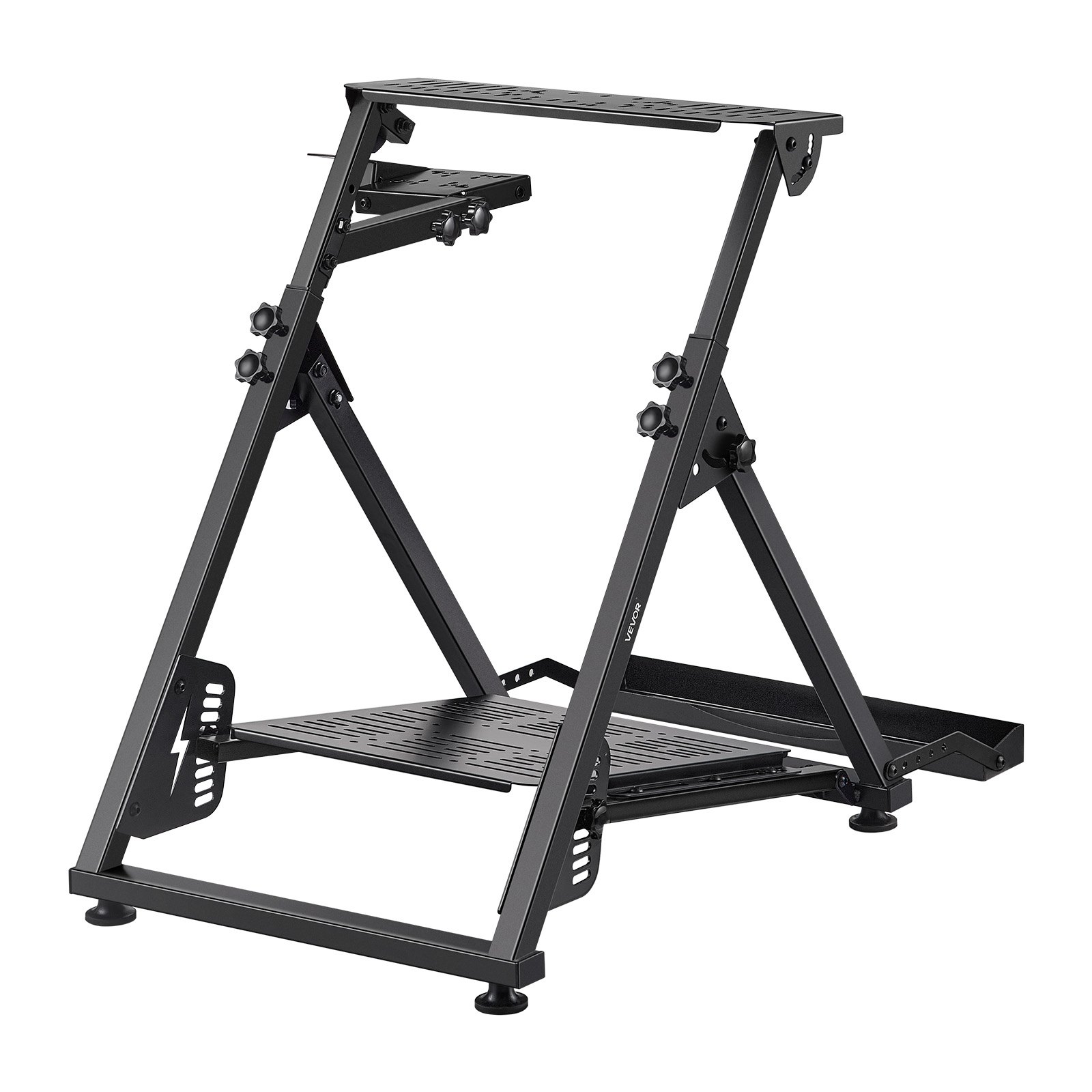 VEVOR Podstawka pod kierownicę, regulowany i składany stojak symulacyjny do kokpitu gamingowego Logitech G923 G920 G29 G27, Thrustmaster T300RS TX F458 T500RS T3PA-PRO (F1/GT), symulator pedałów nie jest dołączony