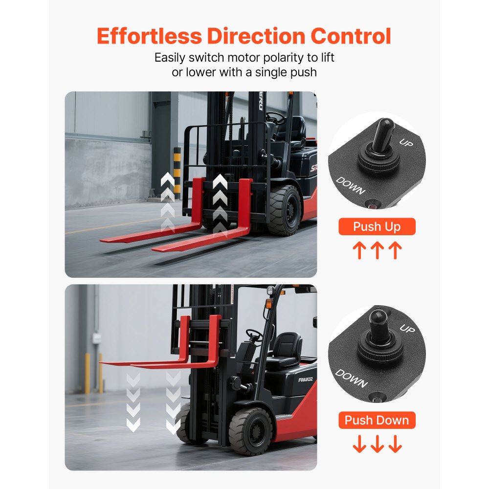 VEVOR Toggle Switch, 6 Pin Momentary Polarity Reversing Toggle Switch (ON)-Off-(ON) DC 12V/30A AC 250V/15A - with Up Down Mounting Panel & Waterproof Boot Cap for Auto Car Marine Boat