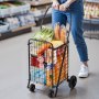 Wózek sklepowy VEVOR, składany wózek sklepowy z kołami obrotowymi i udźwigiem 40,8 kg, 39 l, wózek na pranie, na zakupy, kemping, artykuły spożywcze, bagaż, czarny