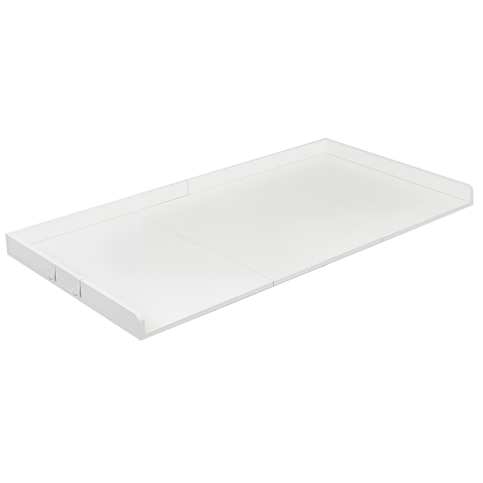 Blat roboczy VEVOR do pralki i suszarki (137 x 69,9 cm) z podniesioną krawędzią i haczykami, do organizacji i przechowywania w szafie na pościel, spiżarni, blacie kuchennym, udźwig 113 kg, kolor biały