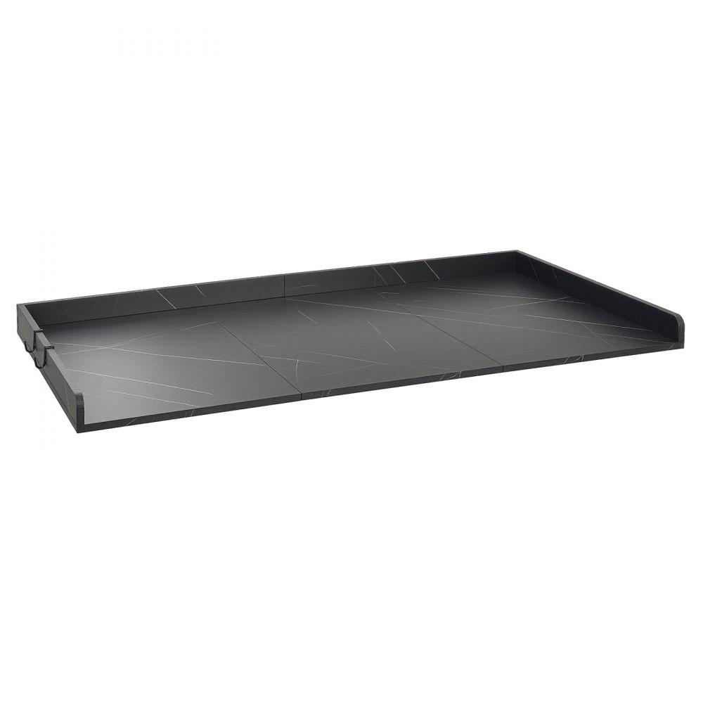 Blat roboczy VEVOR do pralki i suszarki (137 x 69,9 cm) z podniesioną krawędzią i haczykami, do organizacji i przechowywania w szafie na pościel, spiżarni lub blacie kuchennym, nośność do 113 kg, kolor czarny