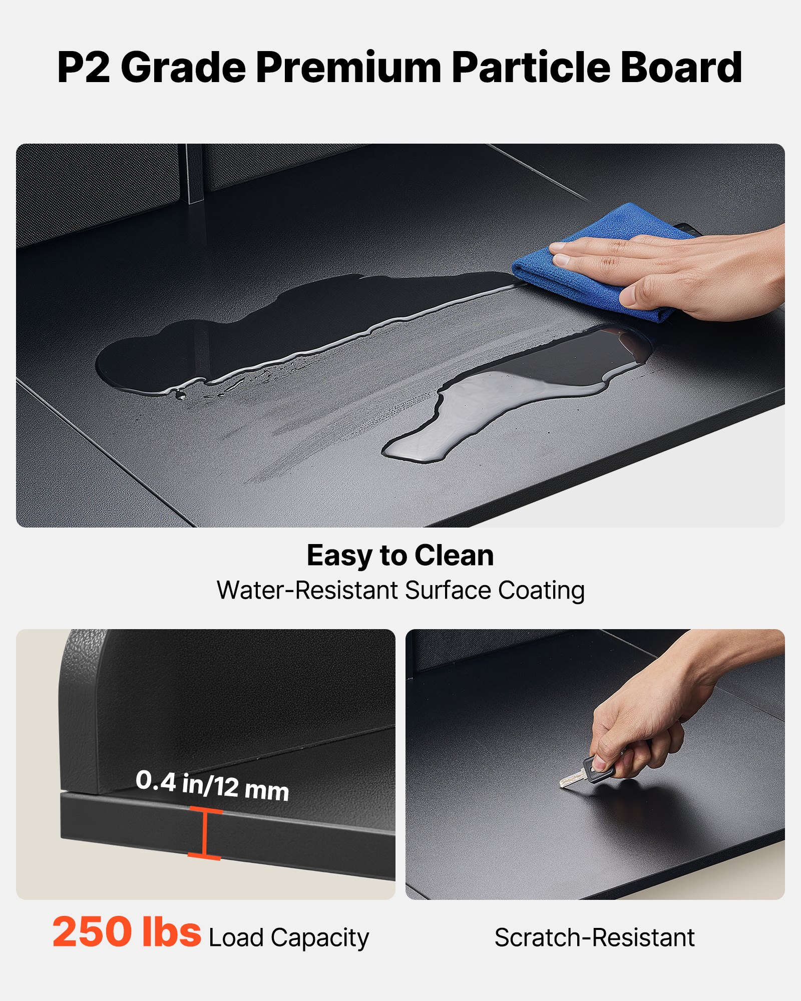 VEVOR Washer Dryer Countertop with Shelf, 137 x 69.9 cm Wooden Washer and Dryer Topper with 2 Drawers & Hooks, Laundry Machine Topper for Laundry Closet Pantry Counter Organization and Storage, Black