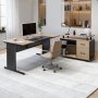 VEVOR L-Shaped Executive Desk, Modern Reversible Office Table with Drawers & Storage Cabinet, Heavy Duty Large Wooden Executive Table, 158.7 KG Load Capacity, Easy Assembly, for Work Study Writing