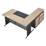VEVOR L-Shaped Executive Desk, Modern Reversible Office Table with Drawers & Storage Cabinet, Heavy Duty Large Wooden Executive Table, 158.7 KG Load Capacity, Easy Assembly, for Work Study Writing
