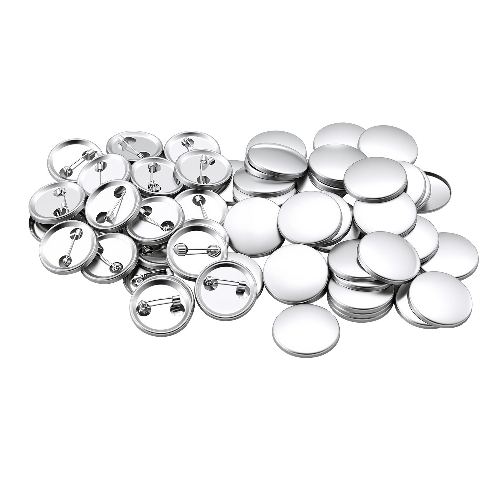 Zestaw 200 pustych guzików VEVOR, 58 mm, do maszyn do guzików, z agrafkami, przezroczystą folią Mylar i okrągłymi pustymi papierami do projektów DIY w domu, na szkolne imprezy i do indywidualnych studiów