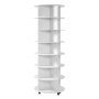VEVOR 7 Tiers Rotating Shoe Rack Tower with Wheels, Movable 360° Spinning Carousel Display, Lazy Susan Organizer Closet Shelf for Living Room, Entryway, White