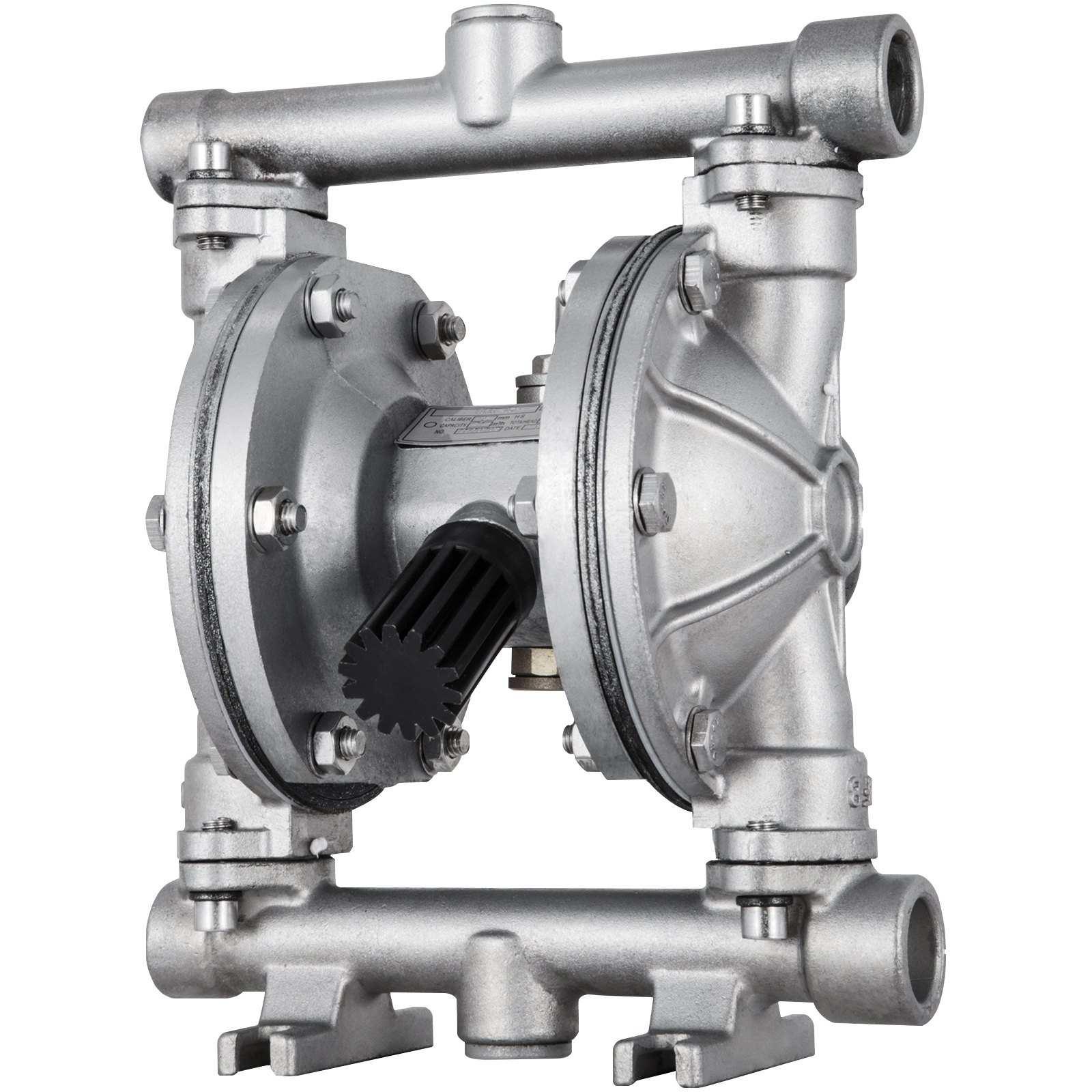 VEVOR Pompa pneumatyczna z podwójną membraną, wlot i wylot 1/2 cala, obudowa ze stali nierdzewnej, 11.4L/min(3GPM) i maks. 120 PSI, pneumatyczna pompa transferowa z membraną PTFE do ropy naftowej, oleju napędowego, oleju i cieczy o niskiej lepkości