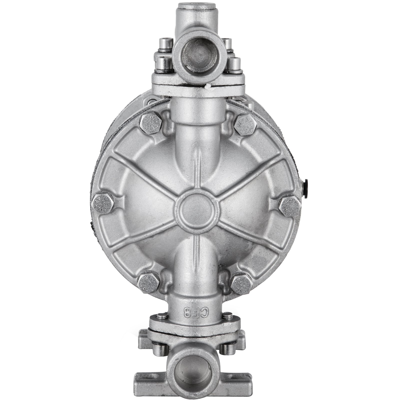 VEVOR Pompa pneumatyczna z podwójną membraną, wlot i wylot 1/2 cala, obudowa ze stali nierdzewnej, 11.4L/min(3GPM) i maks. 120 PSI, pneumatyczna pompa transferowa z membraną PTFE do ropy naftowej, oleju napędowego, oleju i cieczy o niskiej lepkości