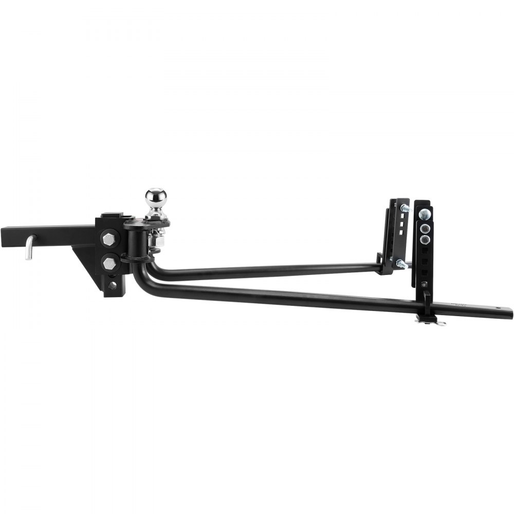 Hak holowniczy VEVOR 453 kg, dyszel holowniczy, zaczep do rozkładania ładunku z wałkiem 50 mm, kula 58,7 mm, system kontroli stabilności przyczepy do poziomowania ładunku, malowany proszkowo na czarno
