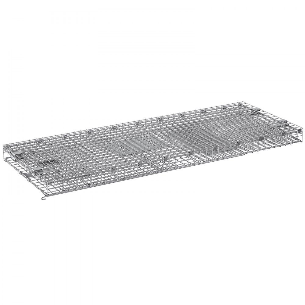 Pułapka na kuny VEVOR, 1067 x 406 x 457 mm, żywołapka wykonana z ocynkowanego żelaza, składana pułapka na zwierzęta z uchwytem, ​​pułapka druciana na bezpańskie psy, pancerniki, szopy, świstaki, lisy