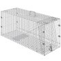 VEVOR Marten Trap, 1067 x 406 x 457 mm Live Trap made of Galvanized Iron, Foldable Animal Trap with Handle, Wire Trap for Stray Dogs, Armadillos, Raccoons, Marmots, Foxes