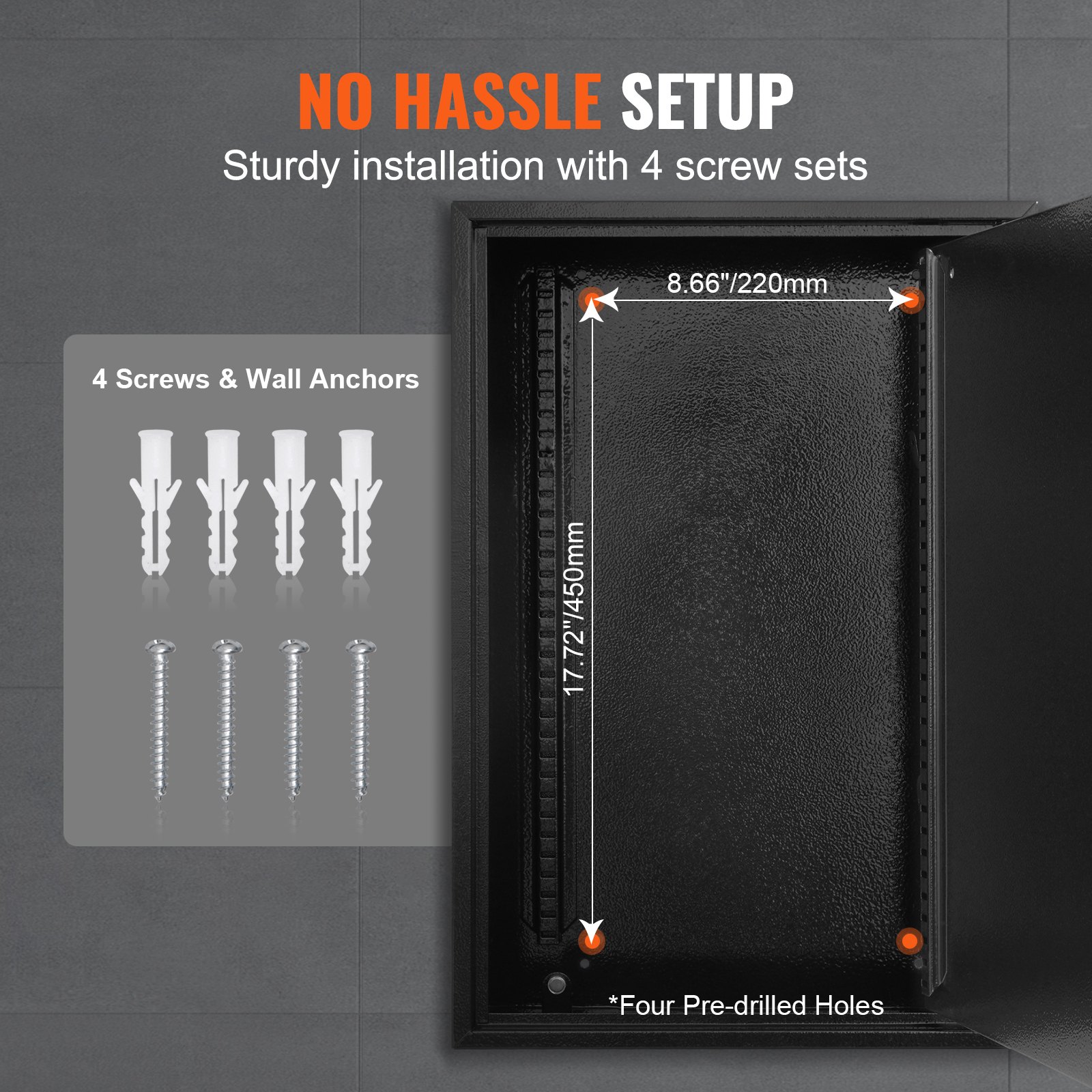 Szafka na klucze VEVOR, 200 kluczy, czarna, sejf na klucze, regulowana, zamykana szafka na klucze z 20 uchwytami na klucze, 2 kluczami i 4 kartami indeksowymi