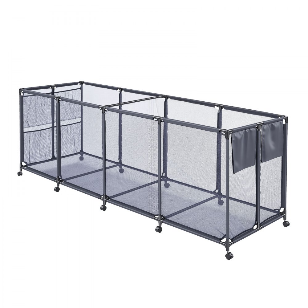 Pojemnik do przechowywania zabawek basenowych VEVOR 2620x815x890 mm, organizer z kieszeniami bocznymi, metalowa rama, kosz siatkowy, pudełko do przechowywania, koszyk organizacyjny, koszyk do przechowywania, wózek do przechowywania zabawek basenowych