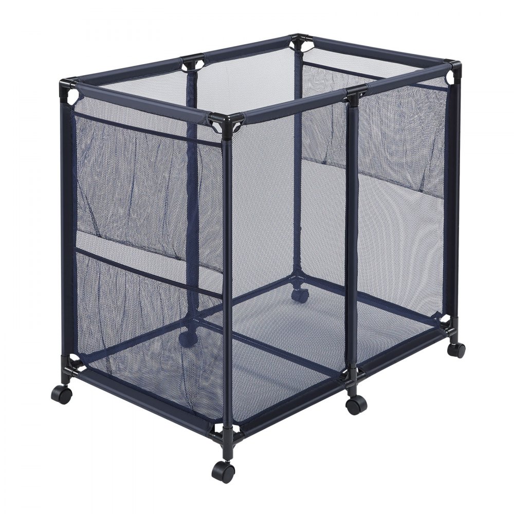 Pojemnik do przechowywania basenu VEVOR 93,5 x 61 x 90,4 cm, pojemnik do przechowywania basenu z 6 kółkami, organizer z siatki z metalową ramą i kieszeniami bocznymi, kosz organizera na makarony basenowe i sprzęt do pływania