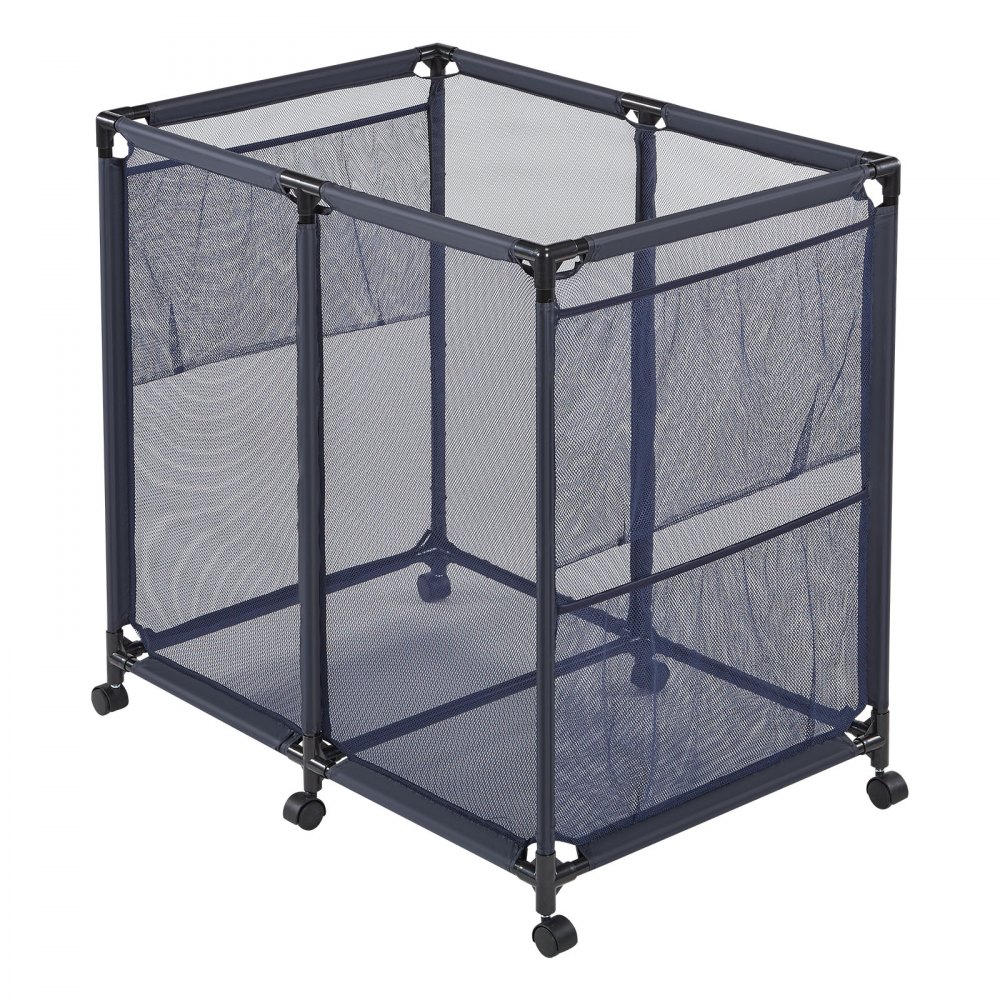 Pojemnik do przechowywania basenu VEVOR 93,5 x 61 x 90,4 cm, pojemnik do przechowywania basenu z 6 kółkami, organizer z siatki z metalową ramą i kieszeniami bocznymi, kosz organizera na makarony basenowe i sprzęt do pływania