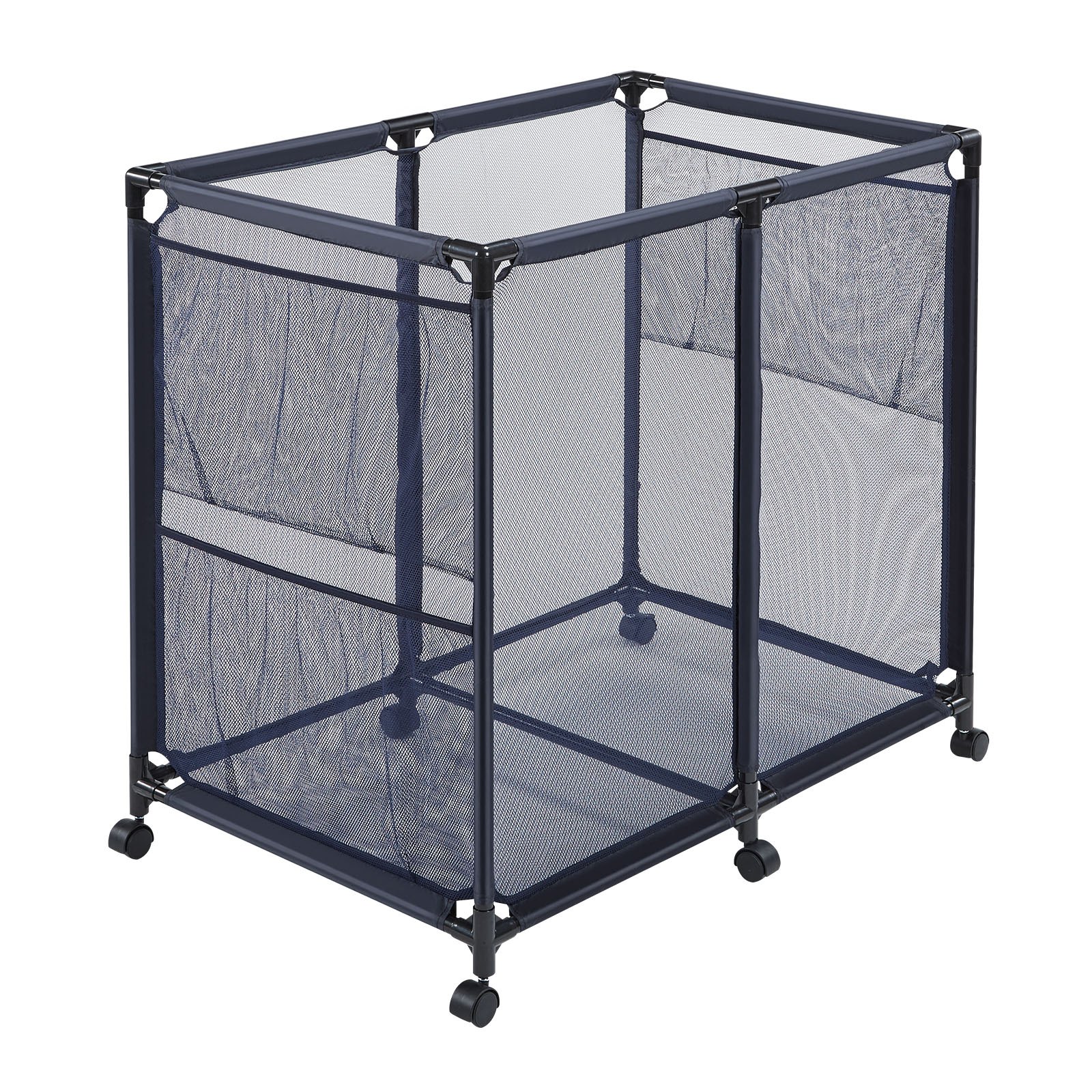 Pojemnik do przechowywania basenu VEVOR 93,5 x 61 x 90,4 cm, pojemnik do przechowywania basenu z 6 kółkami, organizer z siatki z metalową ramą i kieszeniami bocznymi, kosz organizera na makarony basenowe i sprzęt do pływania