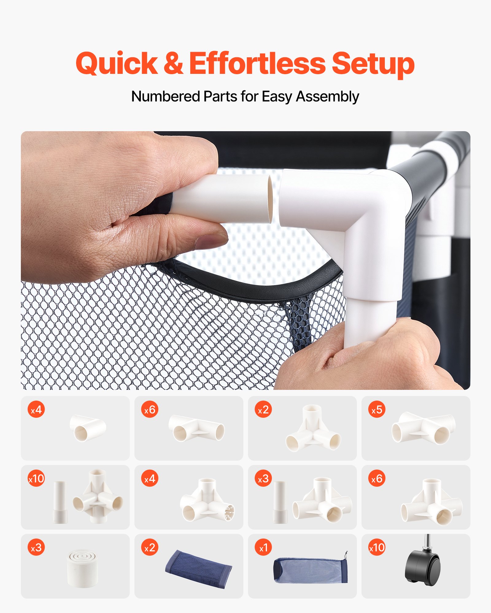 Pojemnik do przechowywania zabawek basenowych VEVOR 169x85x165 cm, organizer z kieszeniami bocznymi, rama z PVC, kosz z siatki, pudełko do przechowywania, kosz organizacyjny, kosz do przechowywania, wózek do przechowywania zabawek basenowych