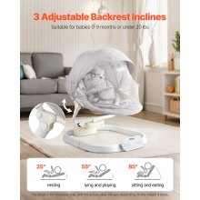 VEVOR Huśtawka dla niemowląt Leżak dla niemowląt 3 pozycje siedzenia Zdalne sterowanie Bluetooth