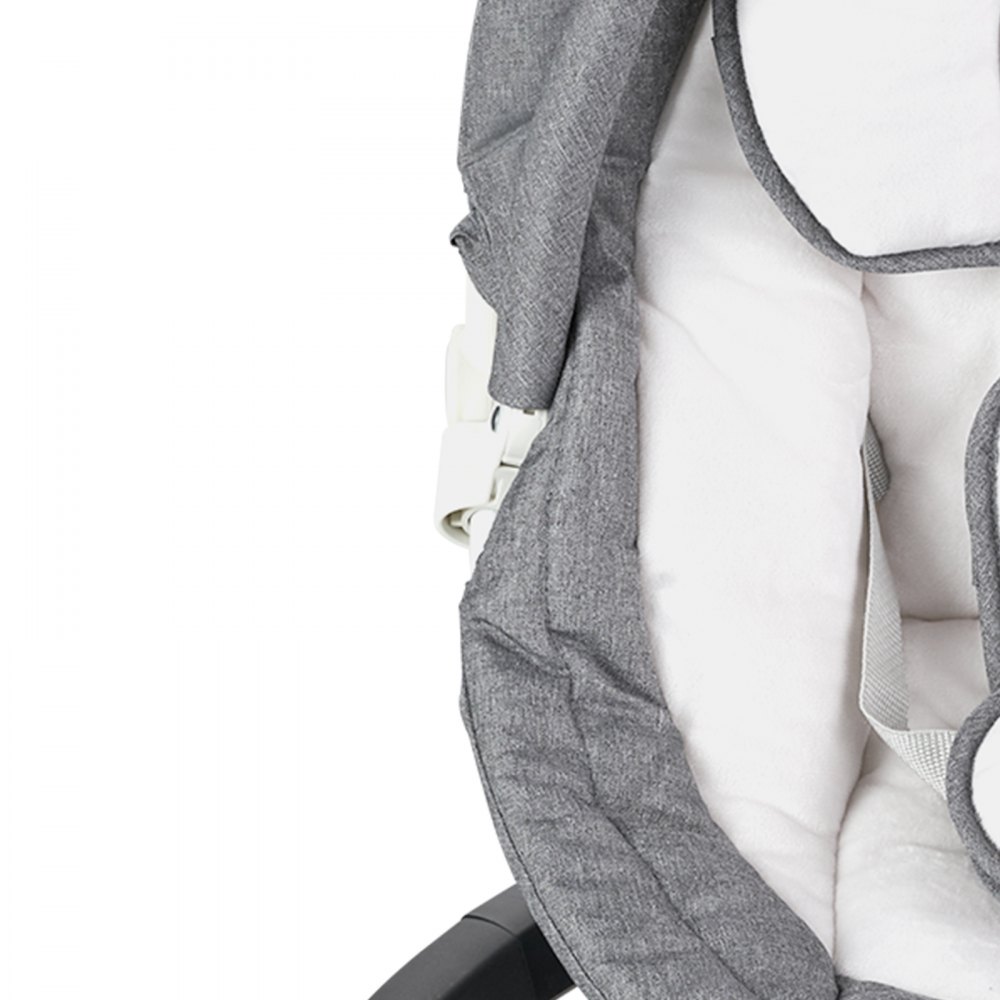 Huśtawka dla niemowląt VEVOR, 5-biegowa huśtawka dla niemowląt z 3 pozycjami siedzenia, leżaczek dla niemowląt z panelem dotykowym z PVC, pilotem, Bluetooth, 10 piosenkami i pałąkiem z zabawkami dla dzieci w wieku 0-9 miesięcy/0-9 kg