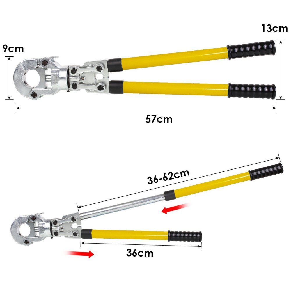 Szczypce zaciskowe VEVOR V12, V15, V22, V28, TH16, TH20, TH26, TH32 mm, szczypce zaciskowe z głowicą obrotową o 360° i ergonomicznym gumowym uchwytem, ​​przenośne szczypce do zaciskania rur, ręczne szczypce do końcówek kablowych