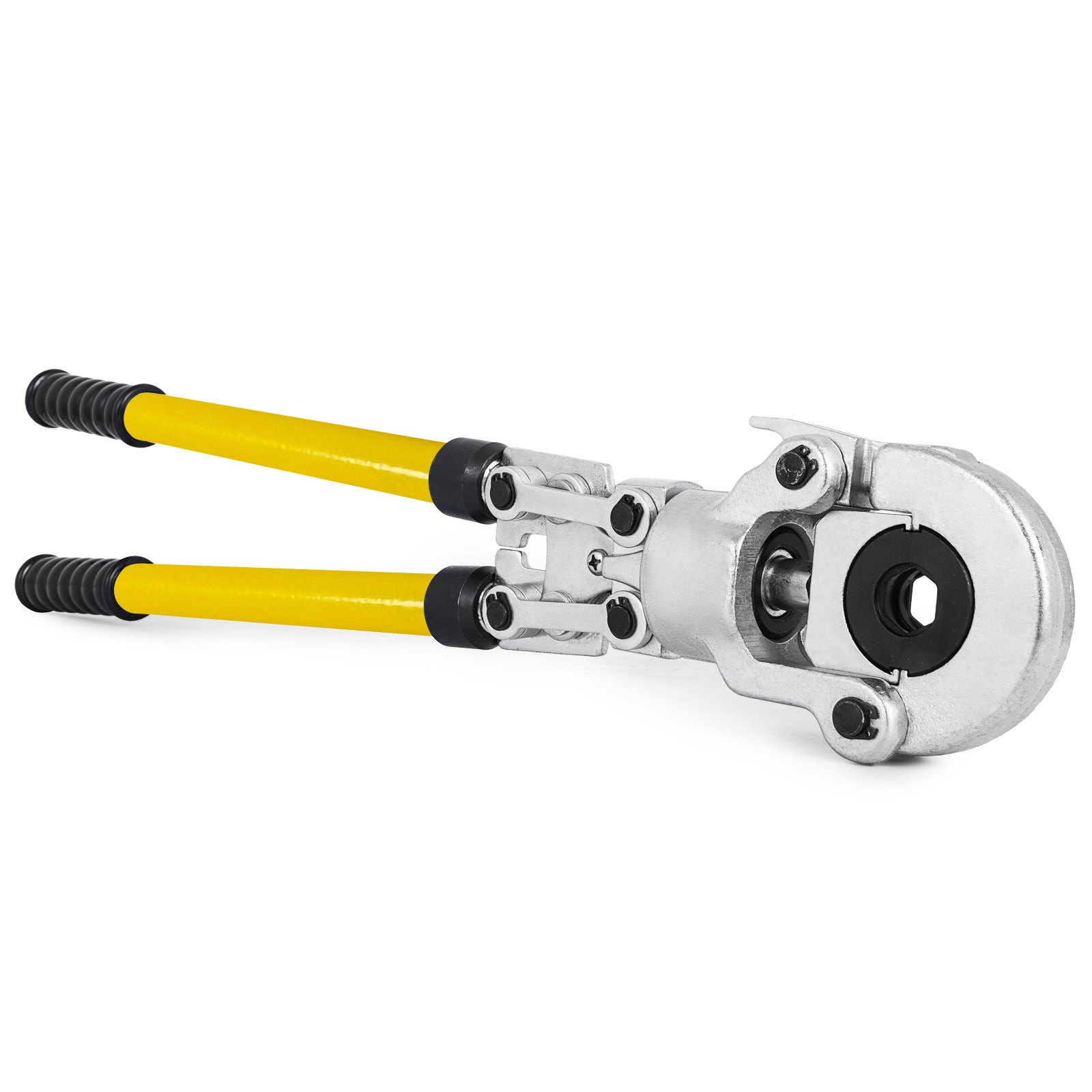 Szczypce zaciskowe VEVOR V12, V15, V22, V28, TH16, TH20, TH26, TH32 mm, szczypce zaciskowe z głowicą obrotową o 360° i ergonomicznym gumowym uchwytem, ​​przenośne szczypce do zaciskania rur, ręczne szczypce do końcówek kablowych