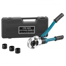 Szczypce zaciskowe VEVOR TH16, TH20, TH25, TH32 mm, szczypce zaciskowe, szczypce zaciskowe o sile nacisku 8 T, szczypce zaciskowe do rur z głowicą obrotową 360°, ergonomiczna gumowa rękojeść, ręczny zawór tłokowy, hydrauliczny zacisk ciśnieniowy