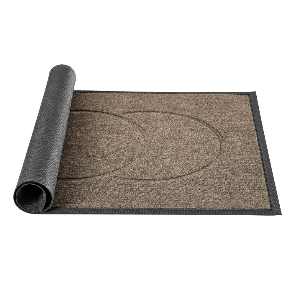 Mata wejściowa VEVOR Dirt Trapper, 1194 x 813 mm, do użytku wewnątrz i na zewnątrz, grubość 7 mm, stylowa wycieraczka z podkładem z TPE, zmywalny dywanik wejściowy do przedpokoju, na balkon, do garażu, brązowy