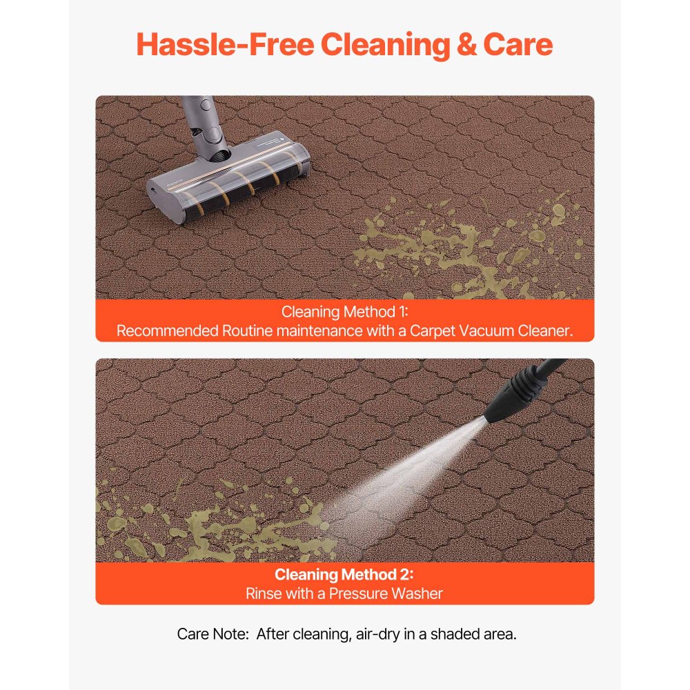 Wycieraczka VEVOR do drzwi wejściowych, 1194 x 889 mm, komercyjna mata podłogowa do użytku wewnątrz i na zewnątrz, nowoczesna, stylowa wykładzina z podkładem TPE, trwała, zmywalna wykładzina wejściowa do korytarza, balkonu, garażu, brązowa