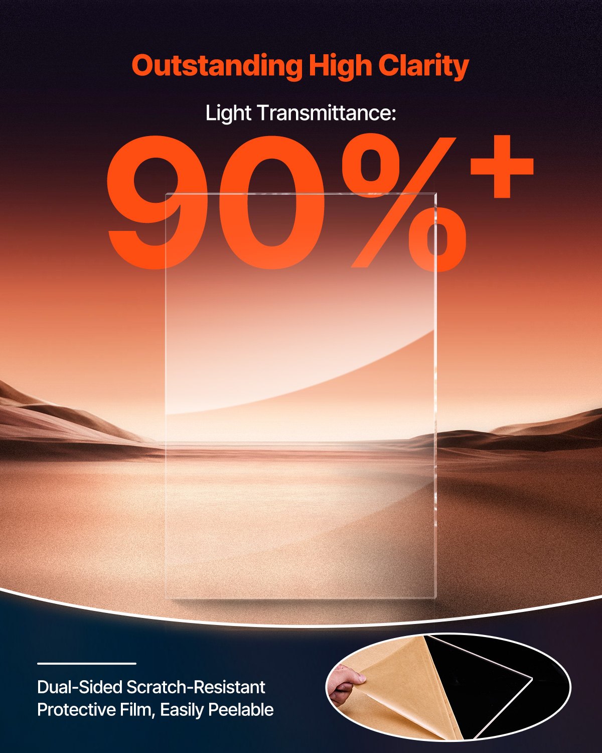 VEVOR Płyta akrylowa z pleksiglasu, zestaw 2 arkuszy z tworzywa sztucznego, 610 x 914 mm, grubość 6 mm, przezroczyste szkło plastikowe do projektów rękodzielniczych, szkło wymienne do ramek do zdjęć, ekspozytor DIY, łatwe do cięcia