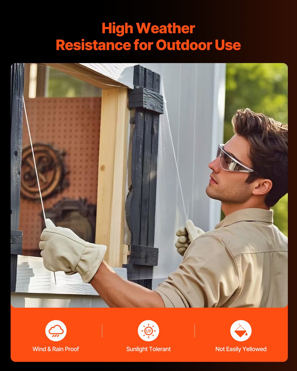 VEVOR Plexiglas Acrylic Sheets, Set of 2 Plastic Sheets, 610x1219mm, 3mm Thick, Clear Cast Plastic Glass for Craft Projects, Replacement Glass for Picture Frames, DIY Display, Easy to Cut