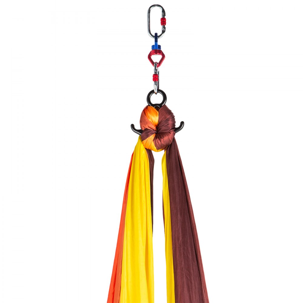 10M Hamak do jogi Aerial Silks Fabric Aerial Yoga Silk Set Aerial Dance Red Yellow