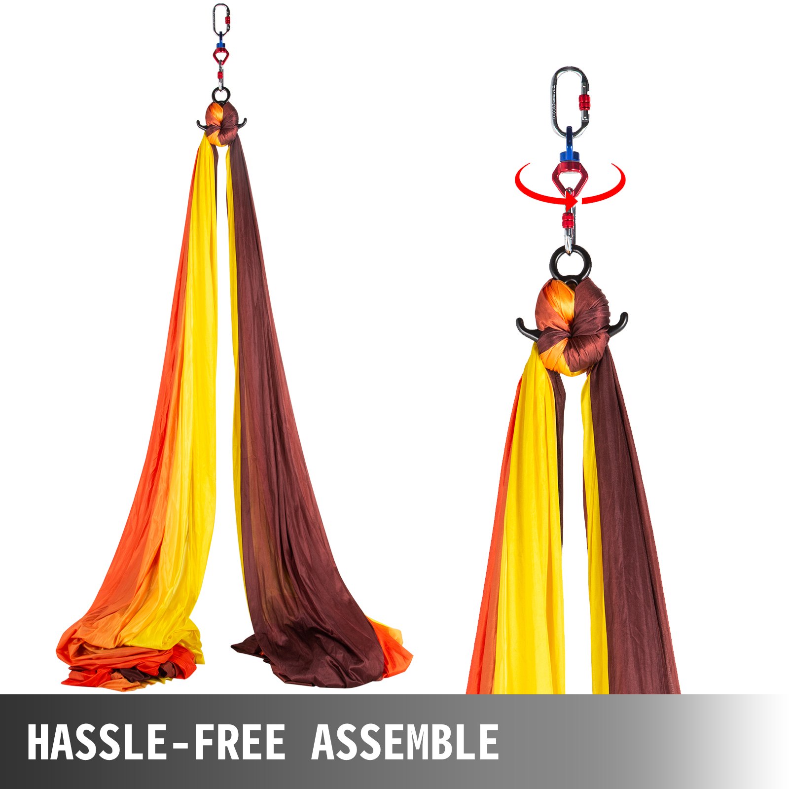 10M Hamak do jogi Aerial Silks Fabric Aerial Yoga Silk Set Aerial Dance Red Yellow