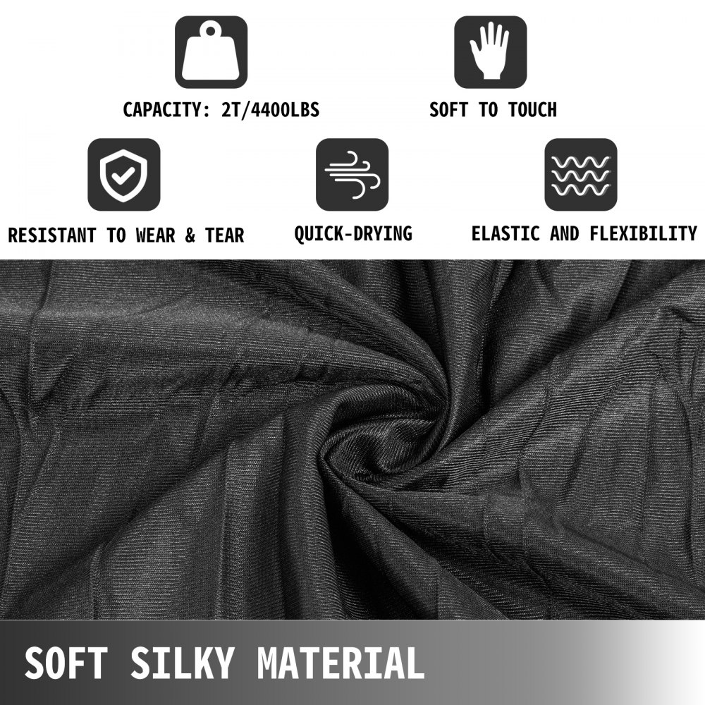 Aerial Silks Fabric Aerial Yoga Silk Set Hamak do jogi Aerial Dance Czarny 10x2.8M