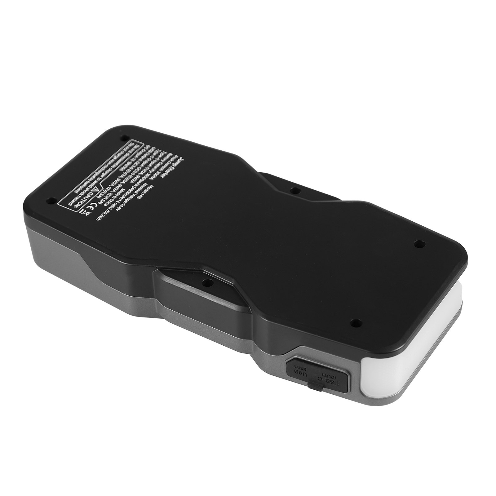 VEVOR Power Bank, urządzenie rozruchowe o szczytowym natężeniu prądu 3000 A z latarką LED i kablem do silników benzynowych o pojemności do 9 l/diesla o pojemności do 7 l, przenośne urządzenie wspomagające z szybkim ładowaniem i zabezpieczeniem na wypadek sytuacji awaryjnych