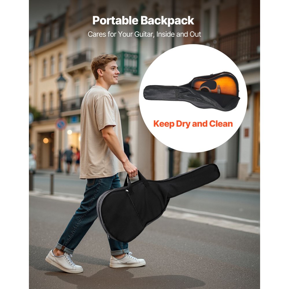 Gitara akustyczna VEVOR Dreadnought 41 in / 1041,4 mm Zestaw dla początkujących, dorosły, Sunburst