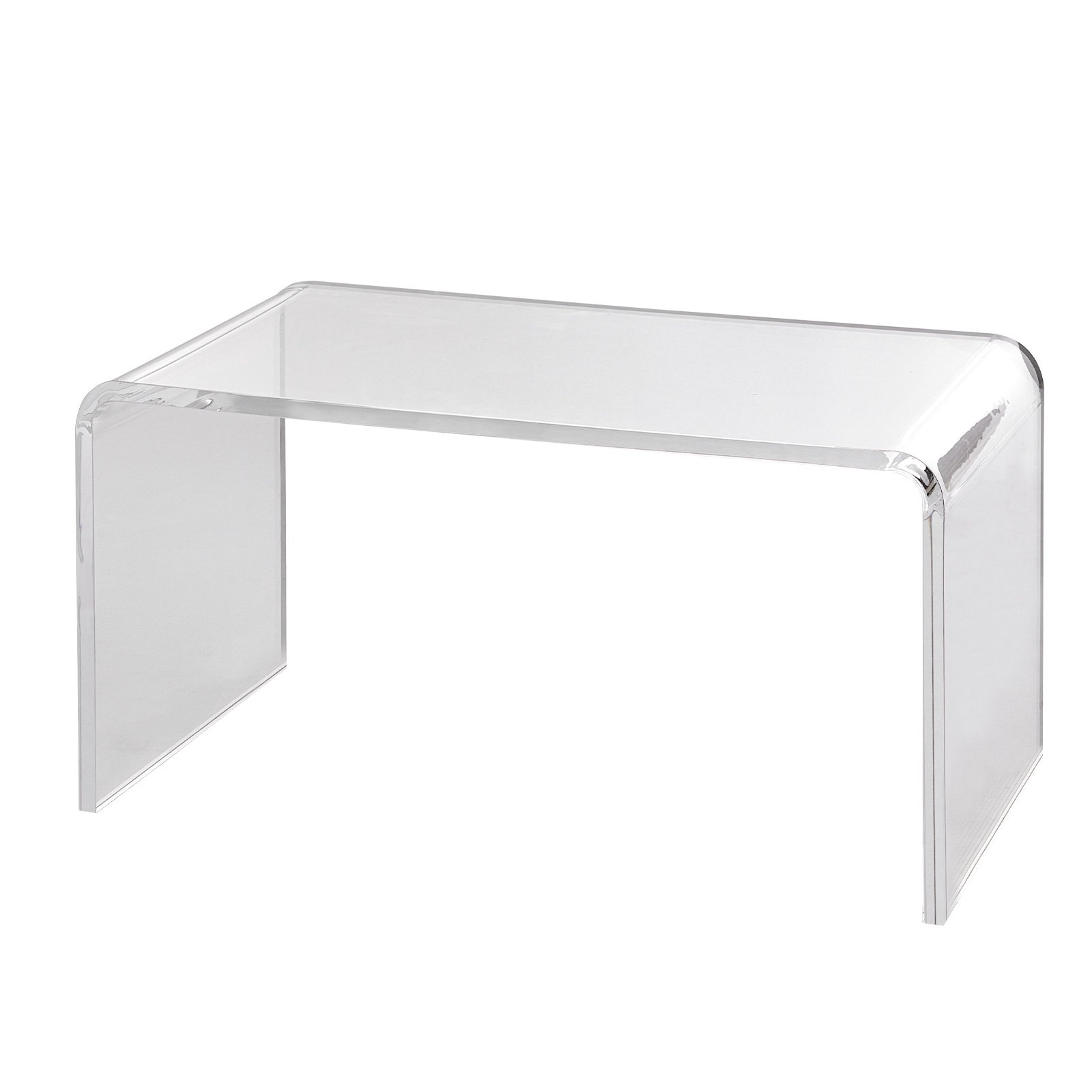 VEVOR Side Table 813 x 401 x 414 mm, U-shaped Acrylic Side Table, Transparent Coffee Table for Drinks, Food, Snacks, Used in Living Room, Bedroom, Study etc.