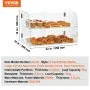 VEVOR 2-tier pastry display case, commercial bakery display case 558 x 356 x 356 mm, acrylic display case with sturdy double hinges, bakery confectionery display case for donut bagels, cakes, cookies, etc.