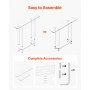 VEVOR Acrylic Console Table, 2 Tiers Narrow Side Desk with Bottom Open Storage, Modern Rectangle Acrylic End Table, Transparent Entry Desk for Foyer, Hallway, Living Room, 19.3 x 100 x 80 cm (Clear)