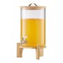 VEVOR Beverage Dispenser (1 x 8 L) for Parties, Juice Dispenser (made of glass) with drip-proof tap & wooden stand, Water Dispenser for Restaurants, Parties, Lemonade, Iced Tea, Homemade Drinks Dispenser