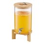 VEVOR Beverage Dispenser (1 x 8 L) for Parties, Juice Dispenser (made of glass) with drip-proof tap & wooden stand, Water Dispenser for Restaurants, Parties, Lemonade, Iced Tea, Homemade Drinks Dispenser