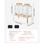 VEVOR Dystrybutor napojów (2 x 8 l) na imprezy Dystrybutor soków (szklany) z kranem zapobiegającym kapaniu i metalową podstawką Dystrybutor wody do restauracji i na imprezy, do lemoniady, mrożonej herbaty, domowych napojów