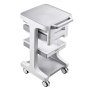 Wózek medyczny VEVOR 50 kg Wózek laboratoryjny Wózek medyczny 41x47x76 cm, do kliniki, szpitala i laboratorium, cichy wózek na kółkach z 2 szufladami, kółkami obrotowymi 360° i podwyższoną podstawą, biały