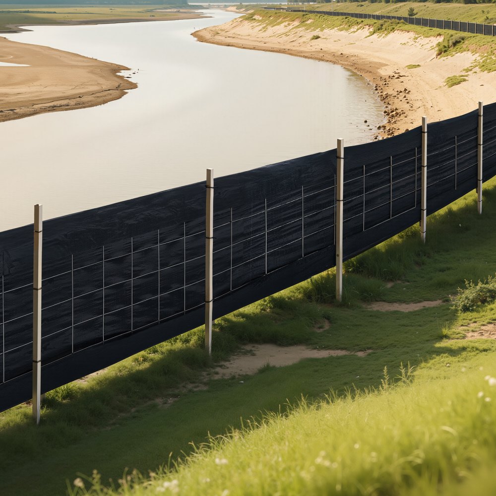 Ogrodzenie budowlane VEVOR, 0,6 x 30,48 m, ogrodzenie przeciwosadowe z podkładem z drutu, ogrodzenie przeciwerozyjne do zatrzymywania osadów, tymczasowa, wytrzymała tkanina polipropylenowa klasy przemysłowej na place budowy