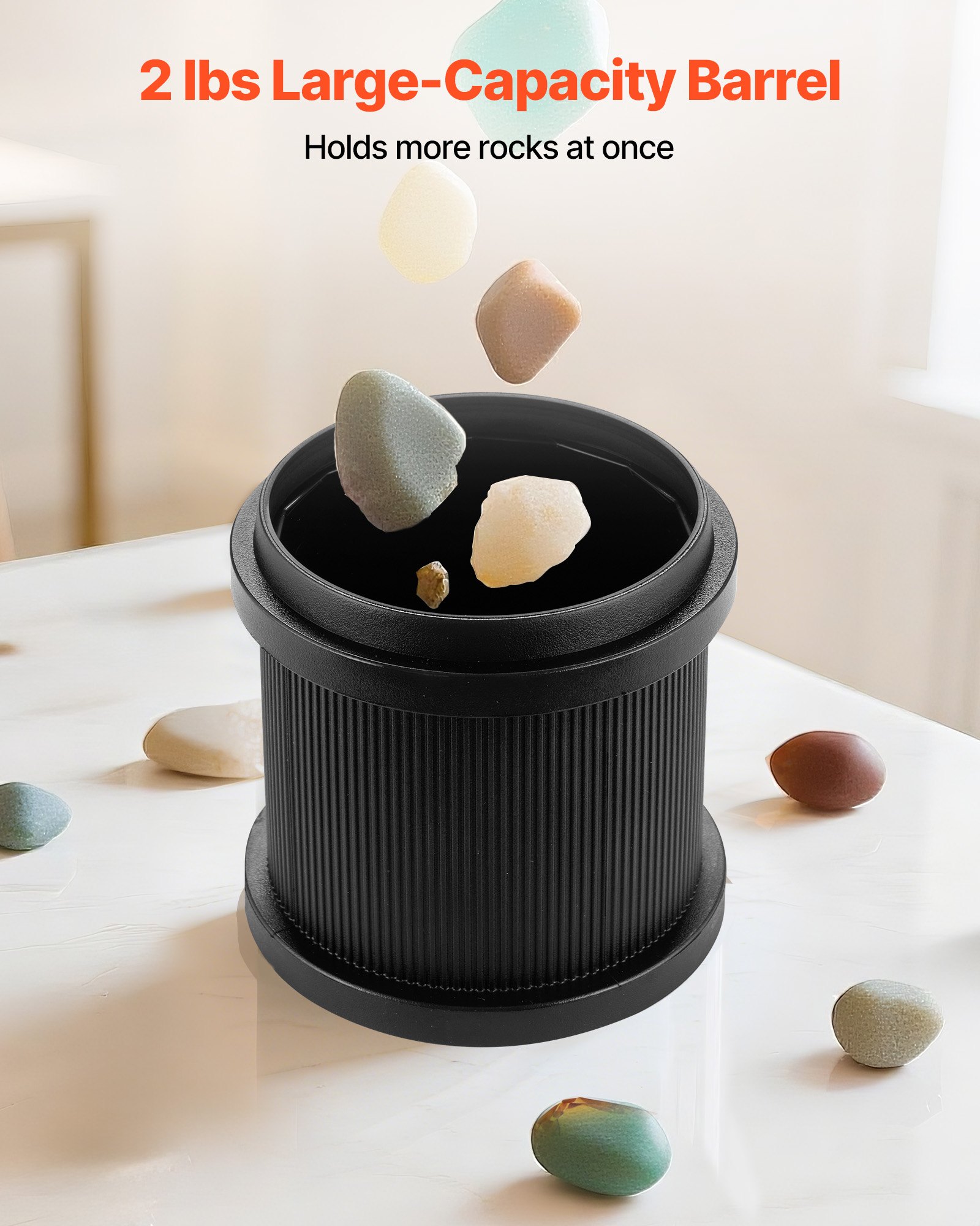 VEVOR Rock Tumbler Kit, 2 lbs Rock Polishing Kit, 4 Speed Settings 9-Day Polishing Timer Stone Polishing Kit, Rock Polisher with Rough Gemstones and Polishing Grits, Rock Polisher for Adults Kids