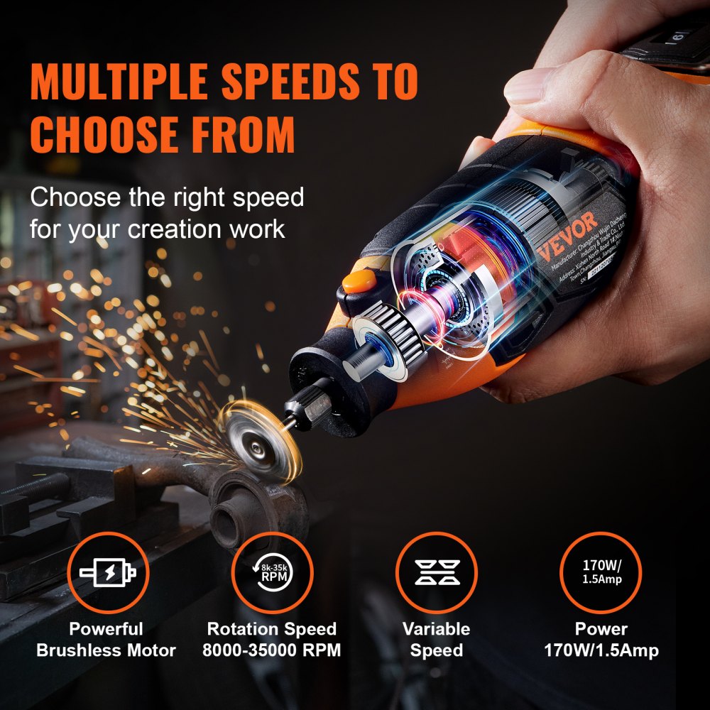 Narzędzie wielofunkcyjne VEVOR 170W 8000-35000rpm narzędzie obrotowe narzędzie obrotowe
