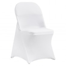 Pokrowce na krzesła VEVOR wykonane z elastycznego spandexu na krzesła składane, uniwersalny krój, krótki przedni pokrowiec, zdejmowane i nadające się do prania pokrowce na wesele, wakacje, imprezy, uroczystości, (opakowanie 100 sztuk, czarne)