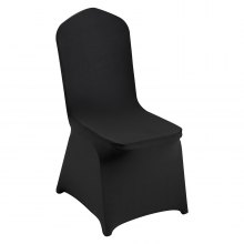 Pokrowce na krzesła VEVOR wykonane z elastycznego spandexu na krzesła składane, uniwersalne pokrowce na krzesła, zdejmowane i nadające się do prania pokrowce na wesela, święta, przyjęcia, uroczystości, jadalnia (zestaw 50 sztuk, czarny)