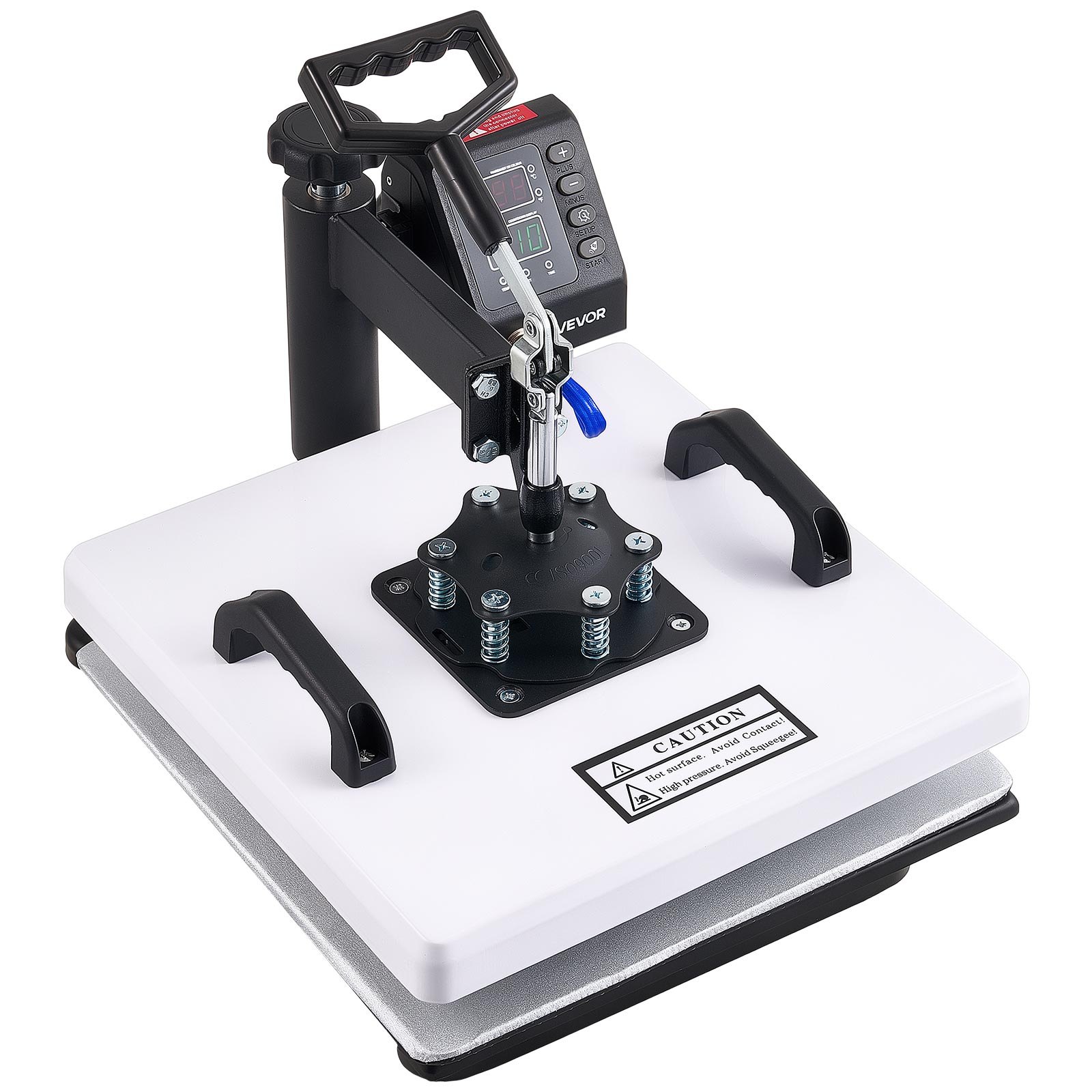 Prasa transferowa VEVOR 38x38 cm, maszyna do sublimacji, 2 w 1, prasa do tekstyliów, 1250 W, funkcja obrotu 360°, szybkie i równomierne nagrzewanie, kontrola czasu i temperatury, koszulki, poszewki na poduszki, czapki