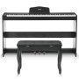 VEVOR Digital Piano, 88 Keys, Electric Piano, Dual Keyboard & Speaker, Easy Case Stand with Double Bench, Headphones, 200 Tones & Rhythms, Supports Bluetooth/USB/MIDI